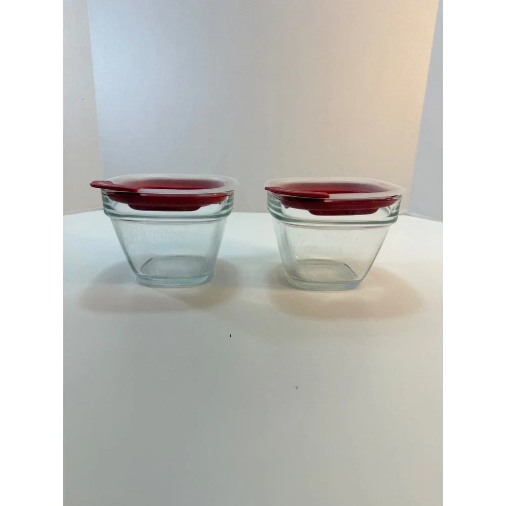 Rubbermaid Glass Food Storage Containers 1.5 Cup 7N61 Easy Find Lids Set Of 2